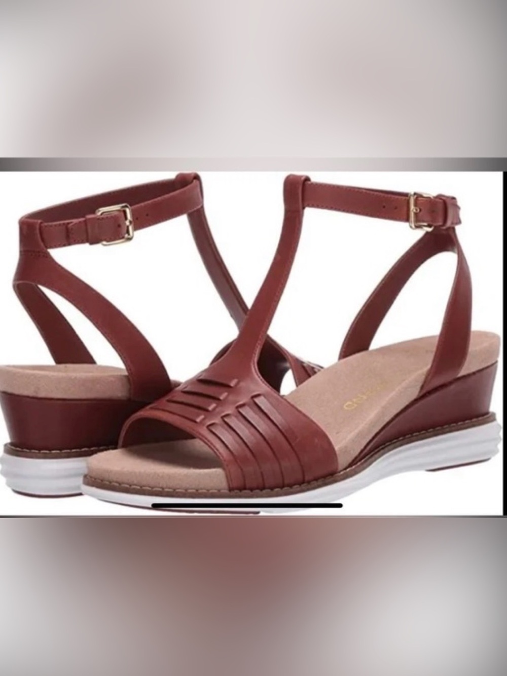 Cole Haan brown hurache wedge sandals 7.5